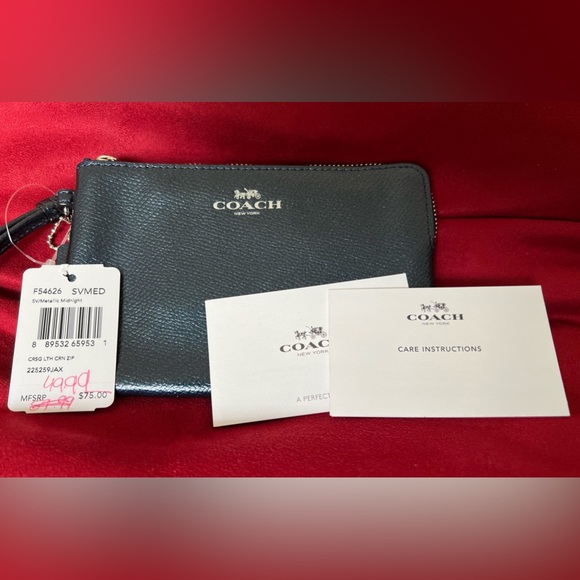 Coach Leather Wristlet in Blue - Picture 3 of 6